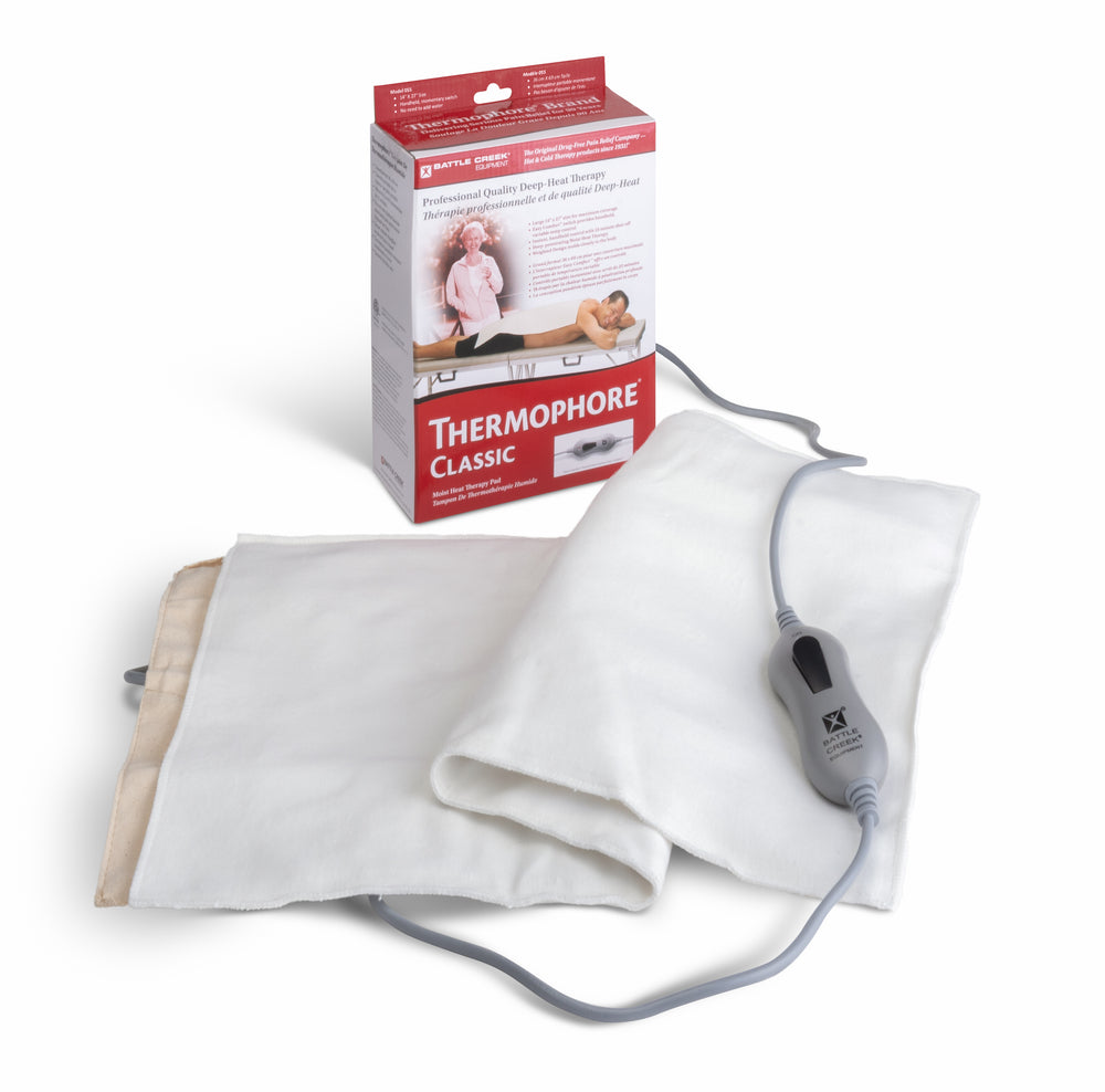 Thermophore Moist Heating Pad – Large 14" x 27", Weighted,, Press & Hold Switch (Model 055)