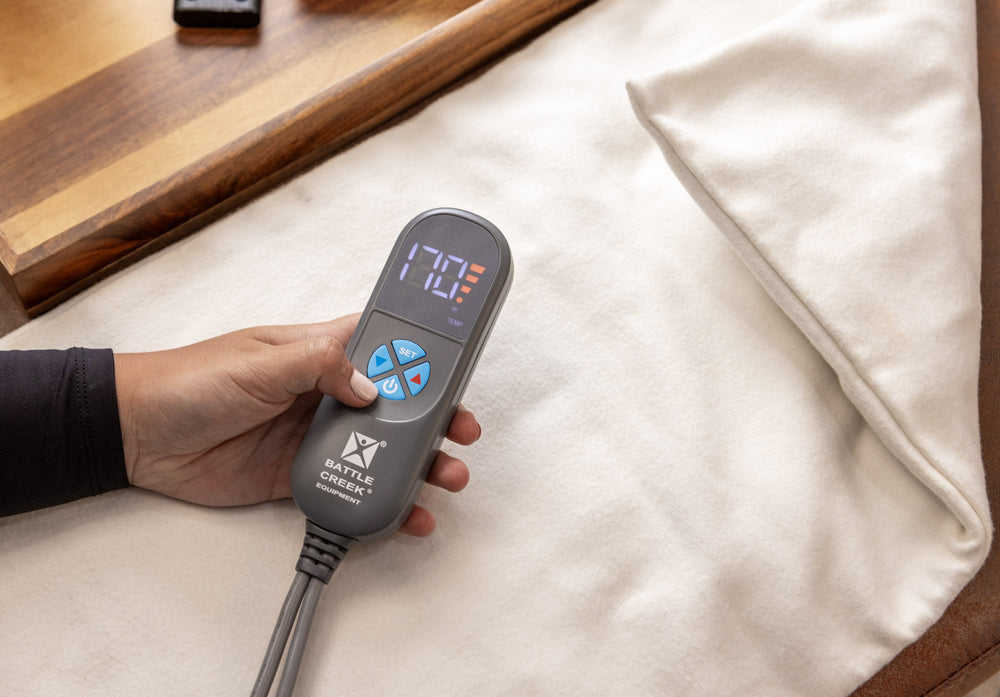 Thermophore Digital Moist Heat Therapy Pad closeup of switch