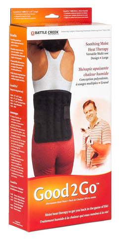 photo of box containing a battle creek good 2 go large moist heat wrap 