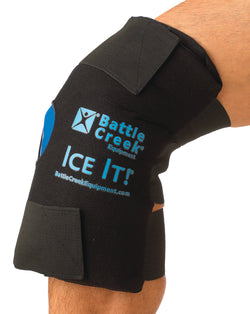PHoto of a Battle Creek Ice it knee wrap on a knee