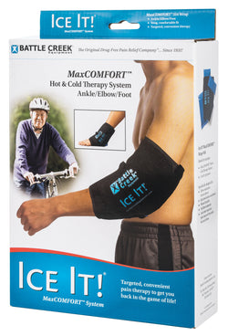 photo of a box containing a Battle creek Ice it Elbow wrap 