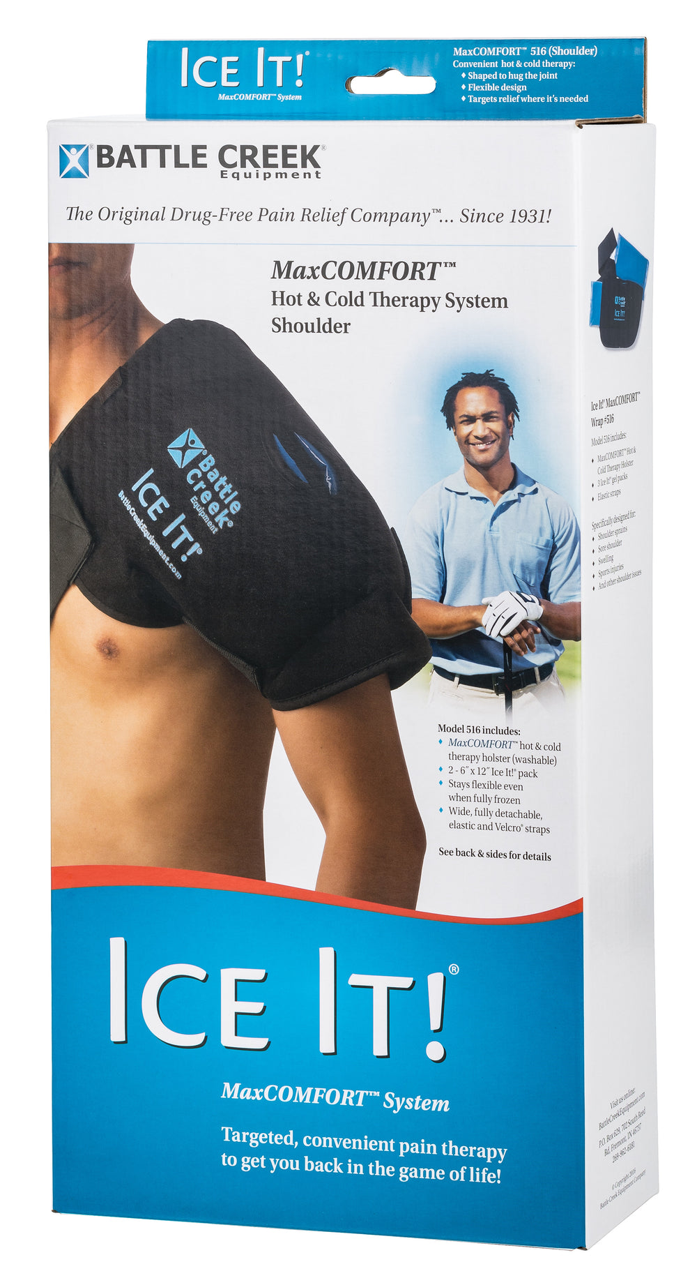 photo of a box containing a battle creek ice it shoulder wrap