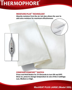 Thermophore MaxHEAT Plus Automatic Moist Heating Pad (Large, Model 355)