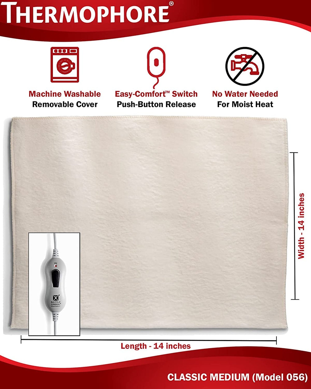 Thermophore Liberty (USA Made) Moist Heat Pack - Model 056 - Medium 14 x 14