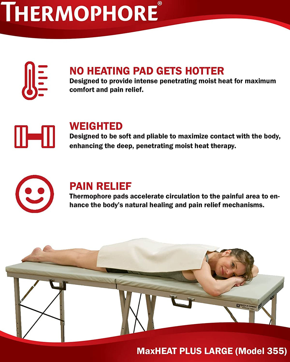 Thermophore Liberty Plus (USA Made) Automatic Moist Heating Pad (Large, Model 355)